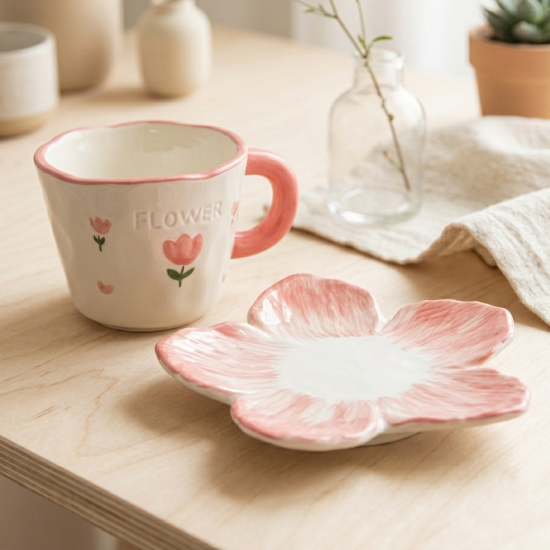 Porcelain Mug & Saucer